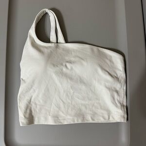 lululemon athletica White Ribbed Align Asymmetrical Crop Top